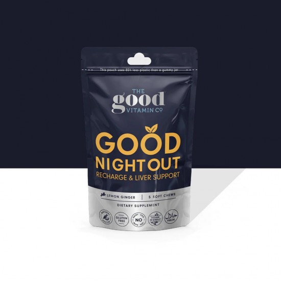 【软糖因自然因素融化不理赔】【便携装5粒】The Good Vitamin CO Night Out 解酒护肝软糖5粒装  柠檬生姜味 保质期2027.2